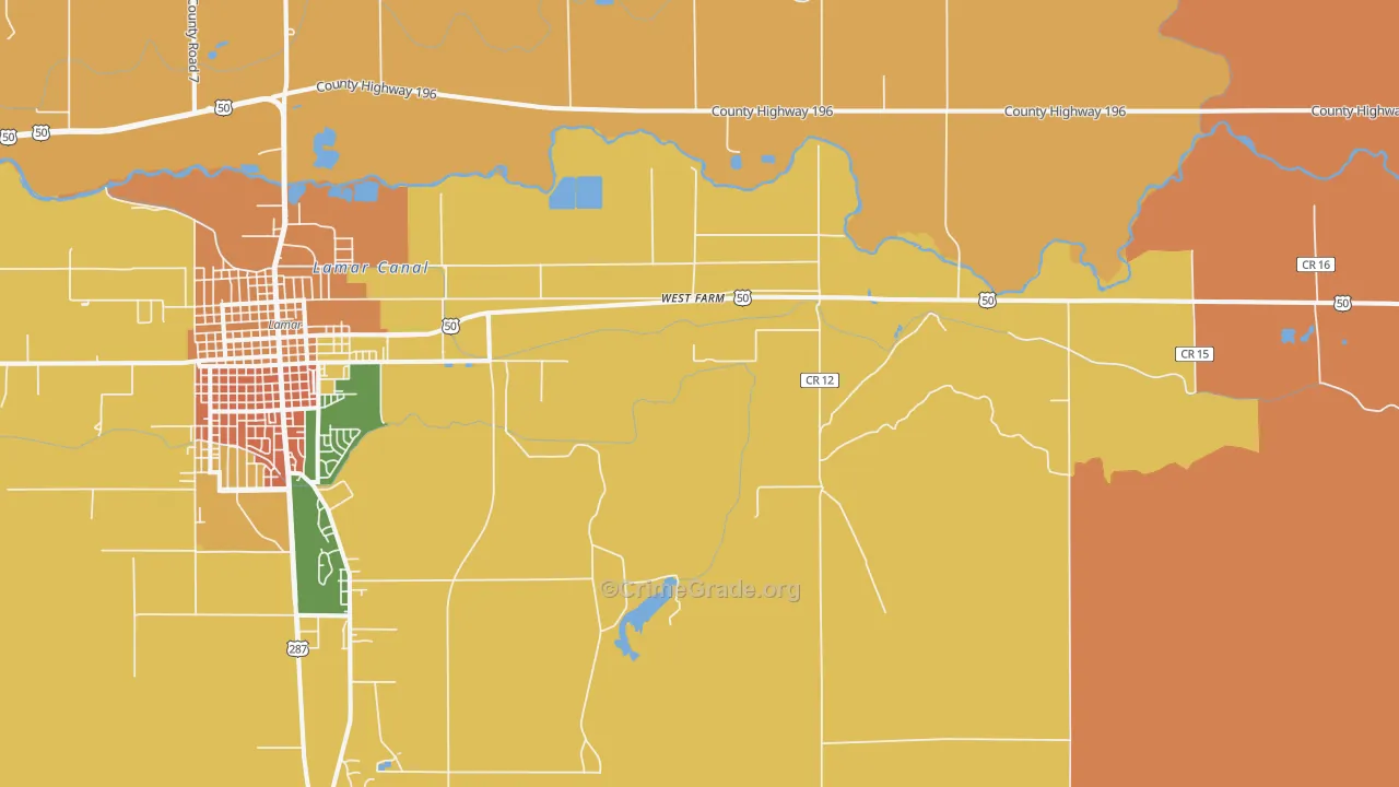 West Farm, CO Map of Arson Rates