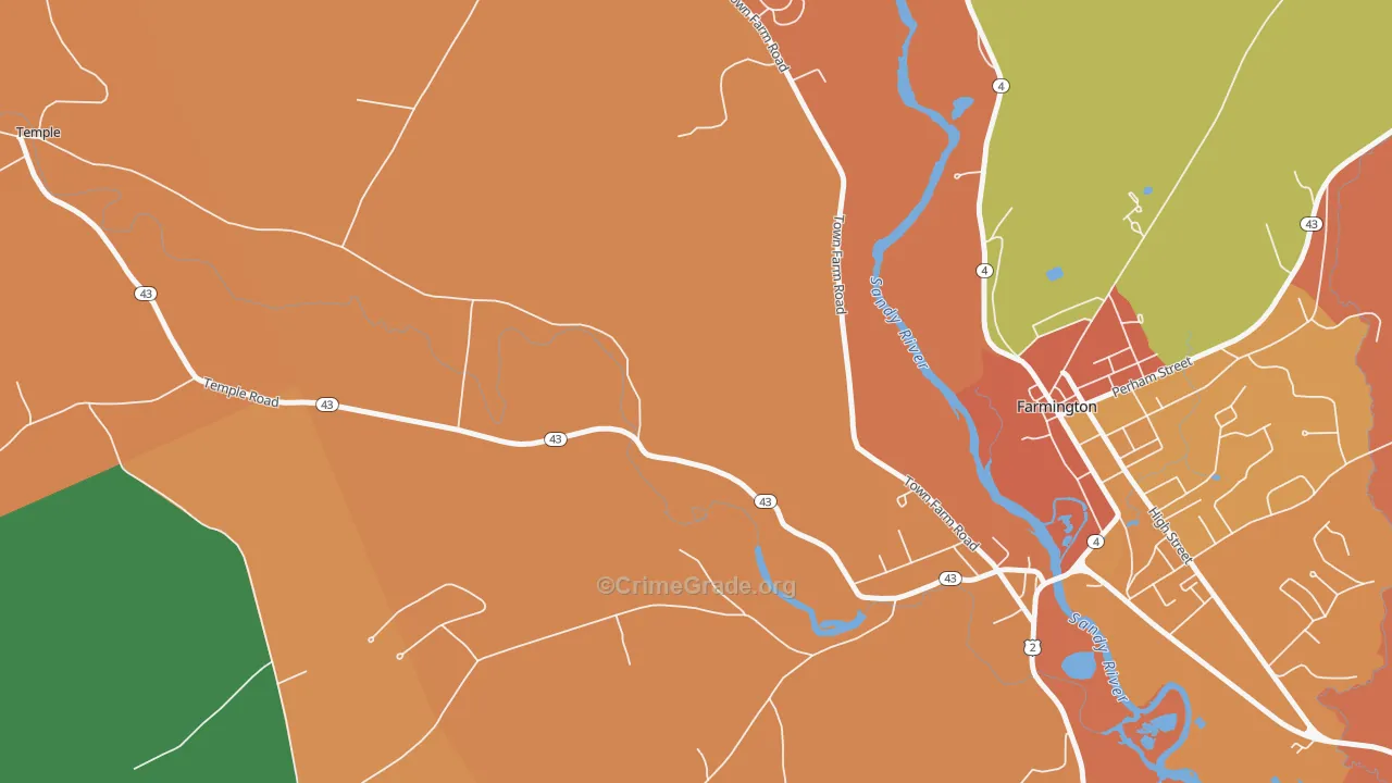 West Farmington, ME Map of Arson Rates