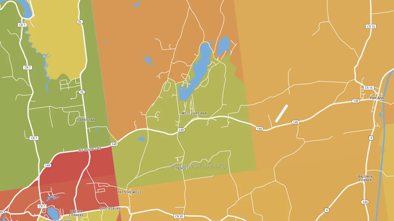 West Fort Ann, NY Map of Arson Rates