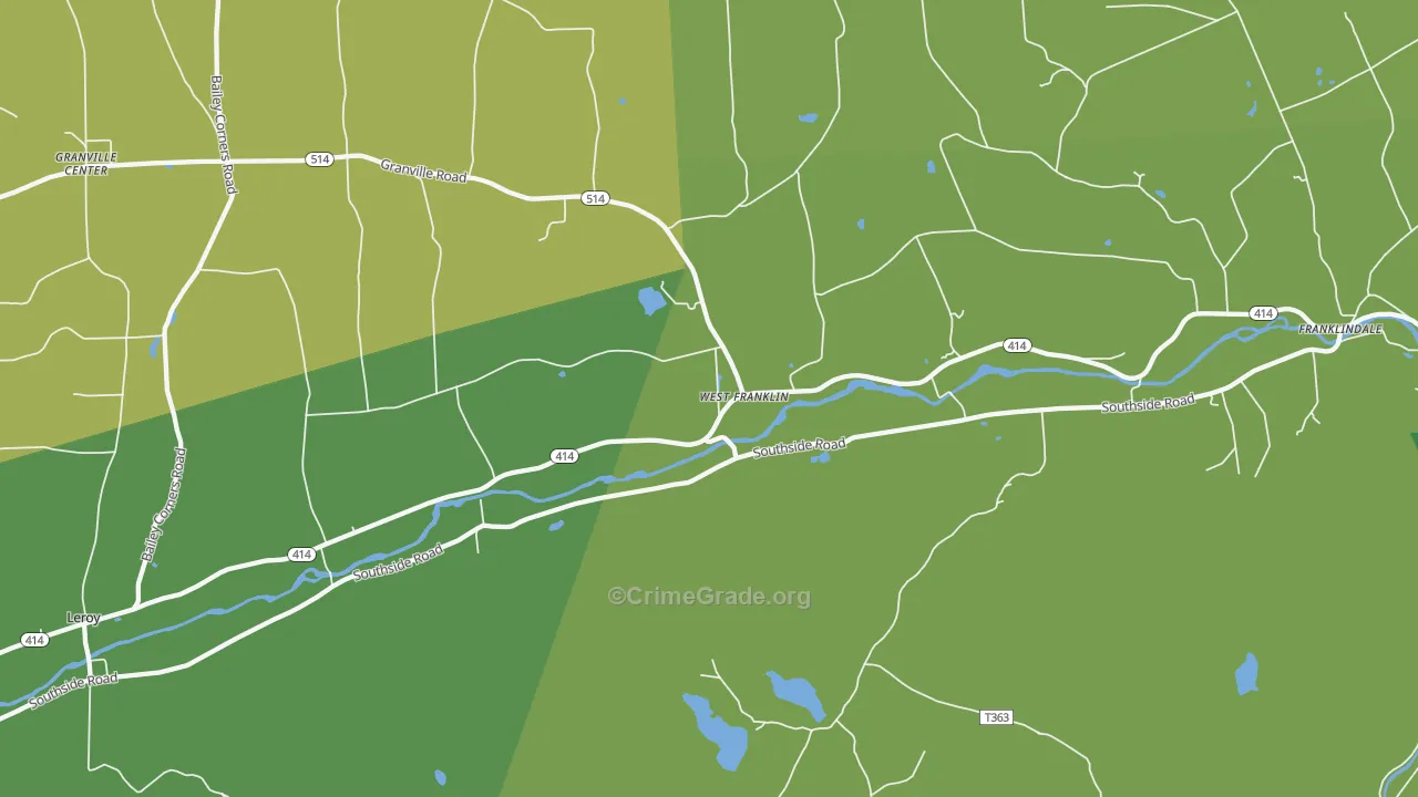 West Franklin, PA Map of Arson Rates