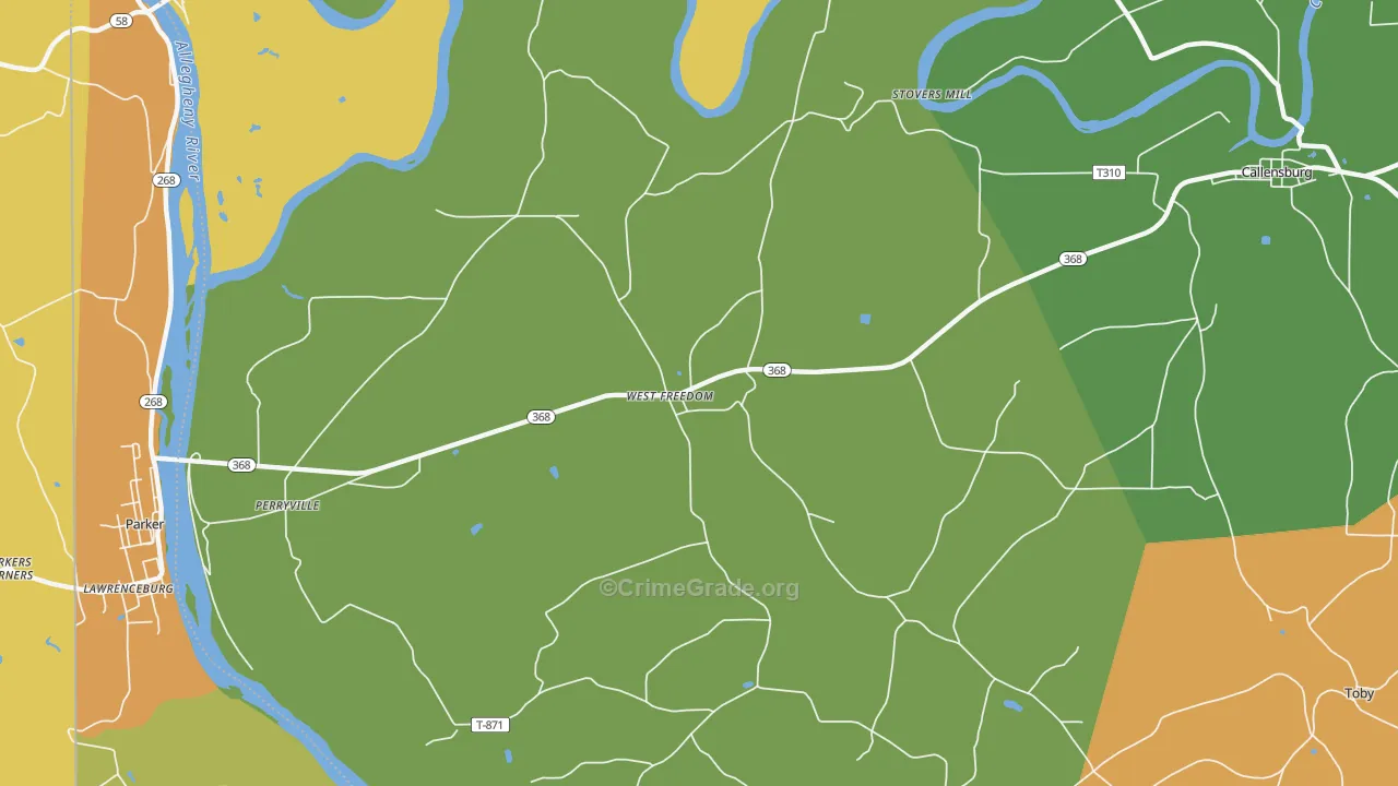 West Freedom, PA Map of Arson Rates