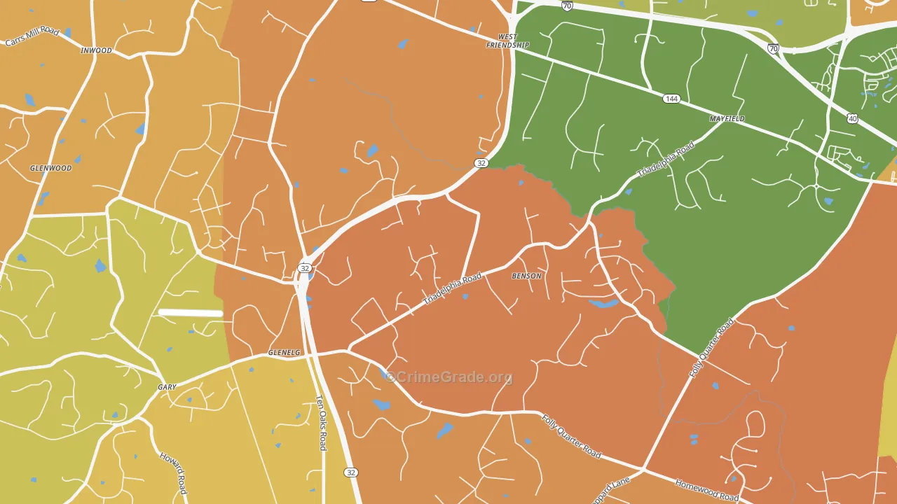 West Friendship, MD Map of Arson Rates