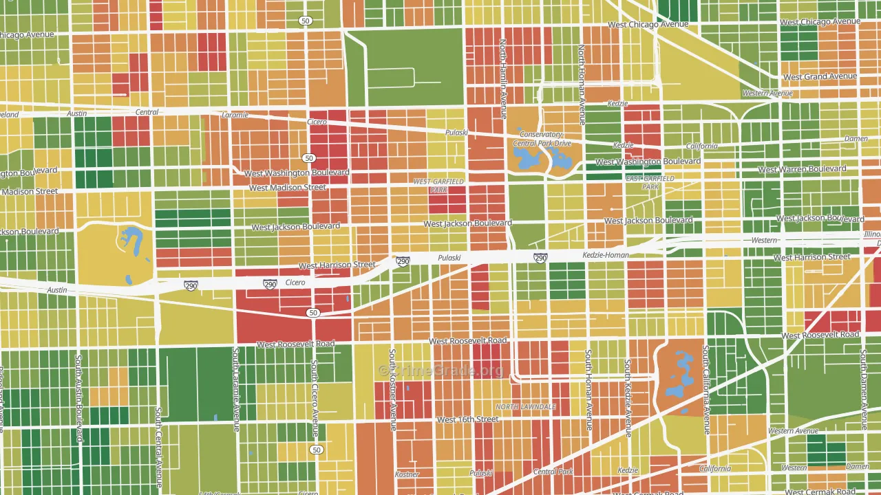 West Garfield Park, Chicago, IL Map of Arson Rates