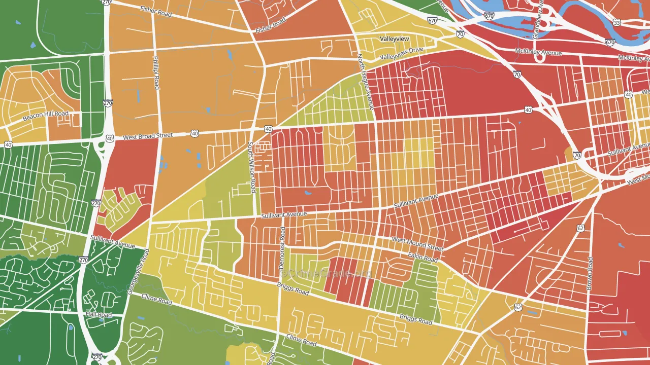 West Gate, Columbus, OH Map of Arson Rates