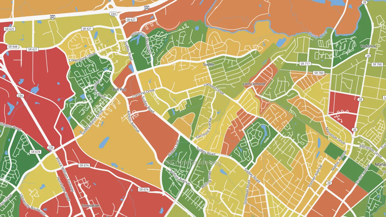 West Gate, Sudley, VA Map of Arson Rates