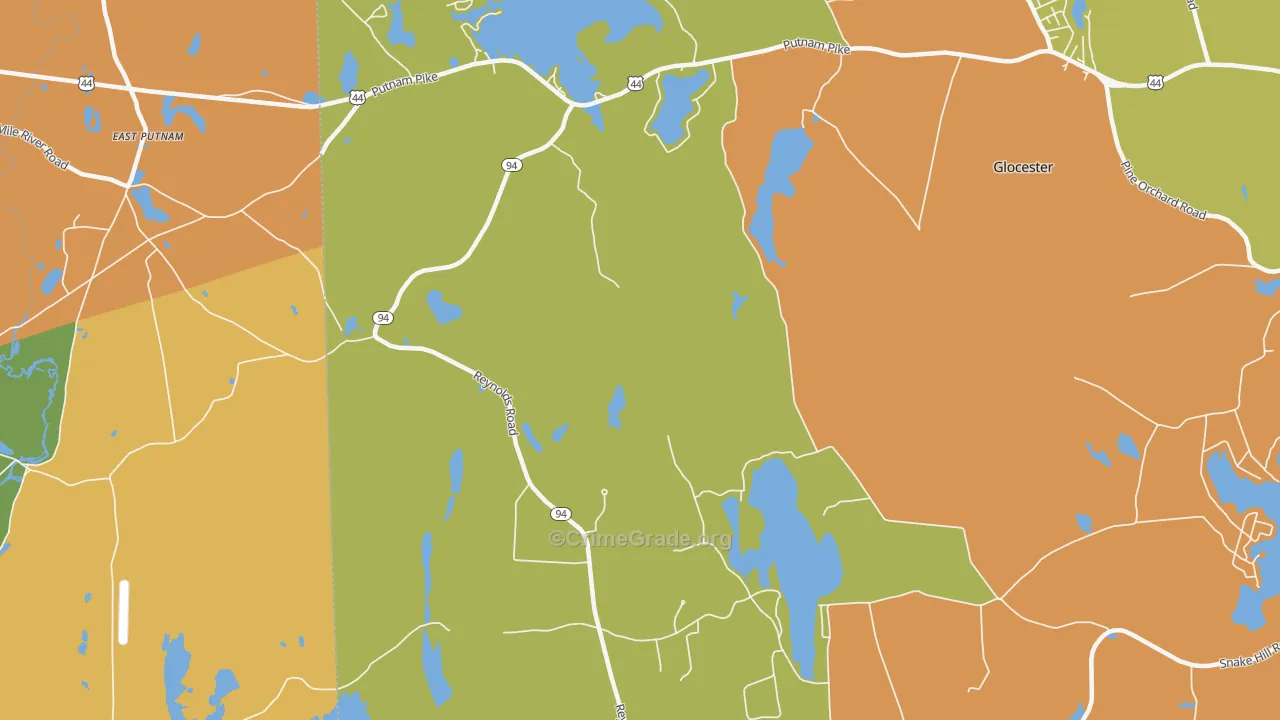 West Glocester, RI Map of Arson Rates