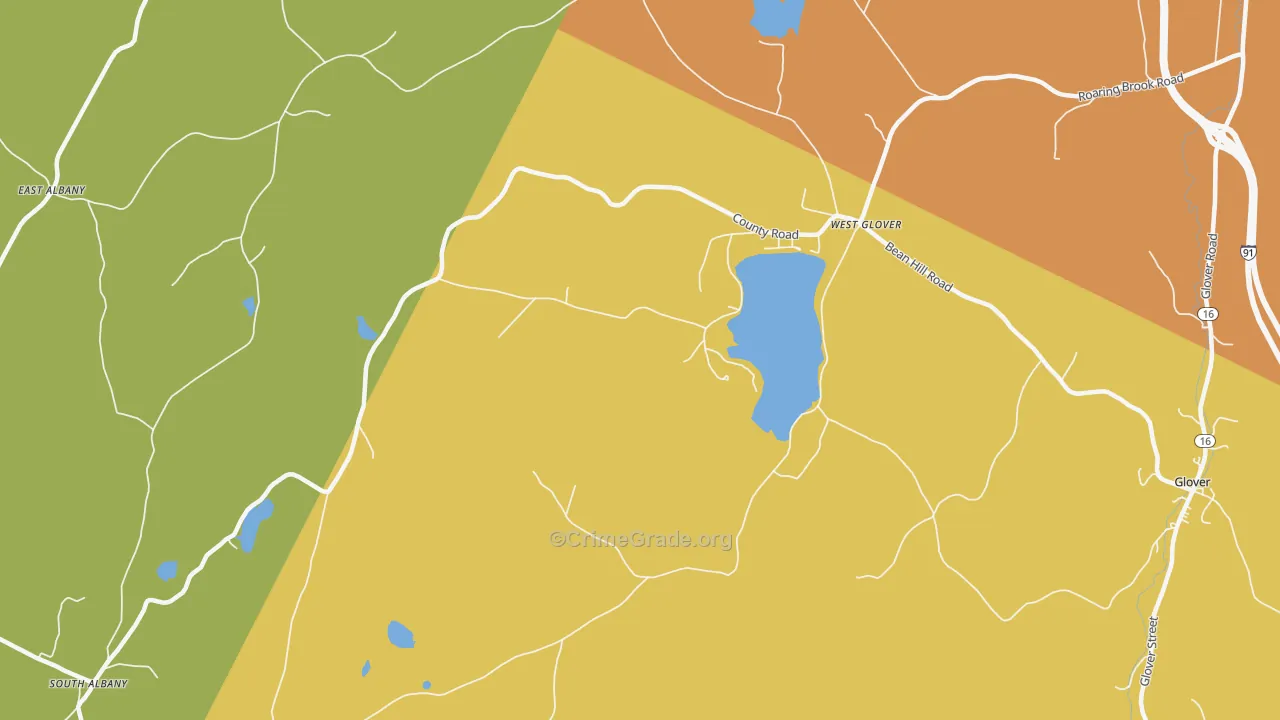West Glover, VT Map of Arson Rates