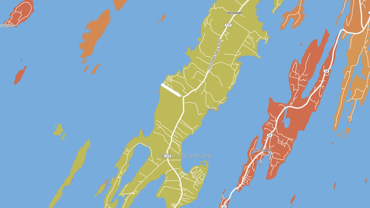 West Harpswell, ME Map of Arson Rates