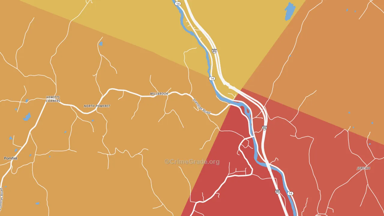 West Hartford, VT Map of Arson Rates