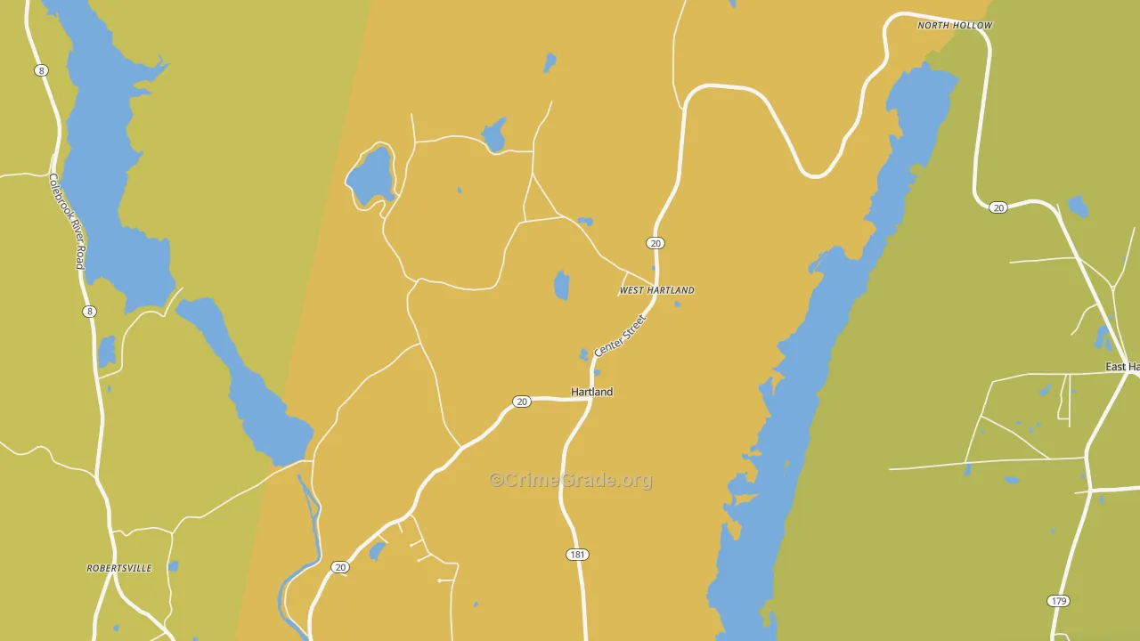 West Hartland, CT Map of Arson Rates
