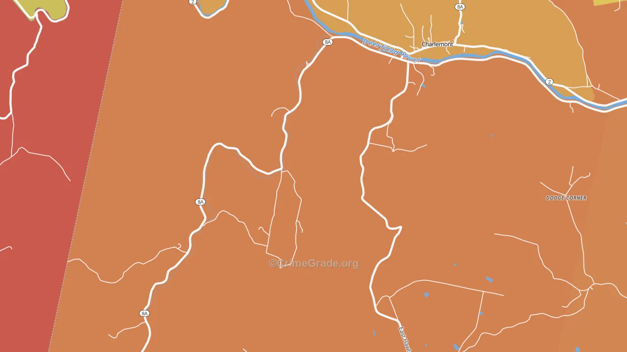 West Hawley, MA Map of Arson Rates