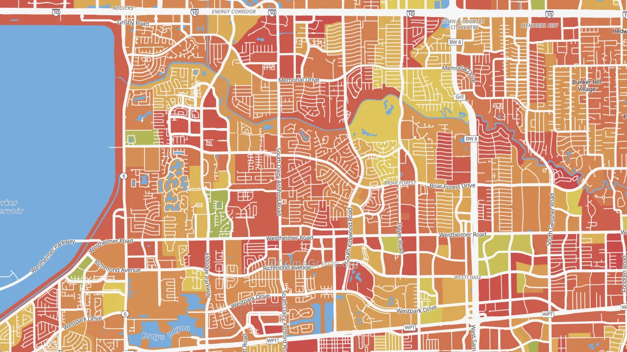 West Houston, Houston, TX Map of Arson Rates