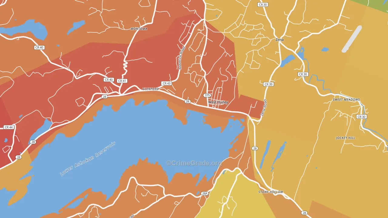 West Hurley, NY Map of Arson Rates