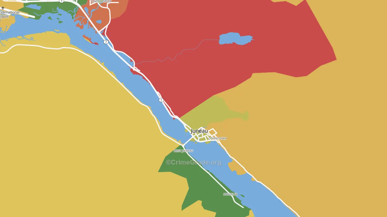West Juneau, AK Map of Arson Rates