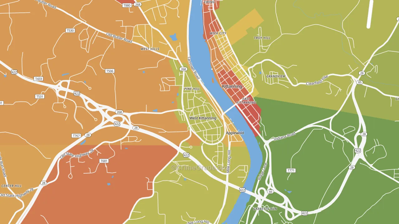 West Kittanning, PA Map of Arson Rates