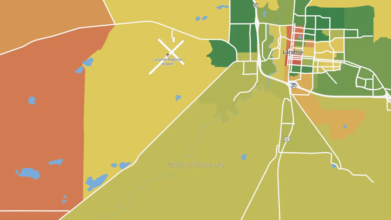 West Laramie, WY Map of Arson Rates