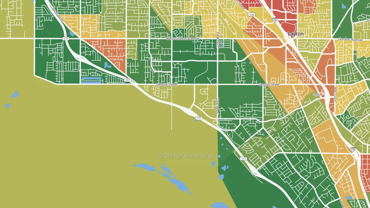 West Layton, UT Map of Arson Rates