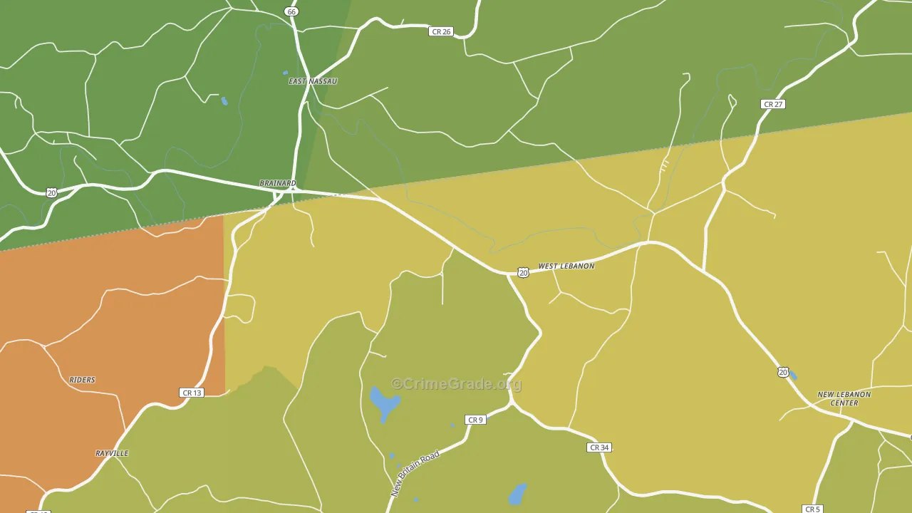 West Lebanon, NY Map of Arson Rates