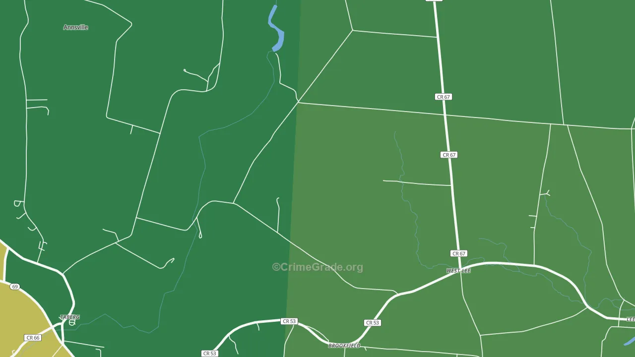 West Lee, NY Map of Arson Rates