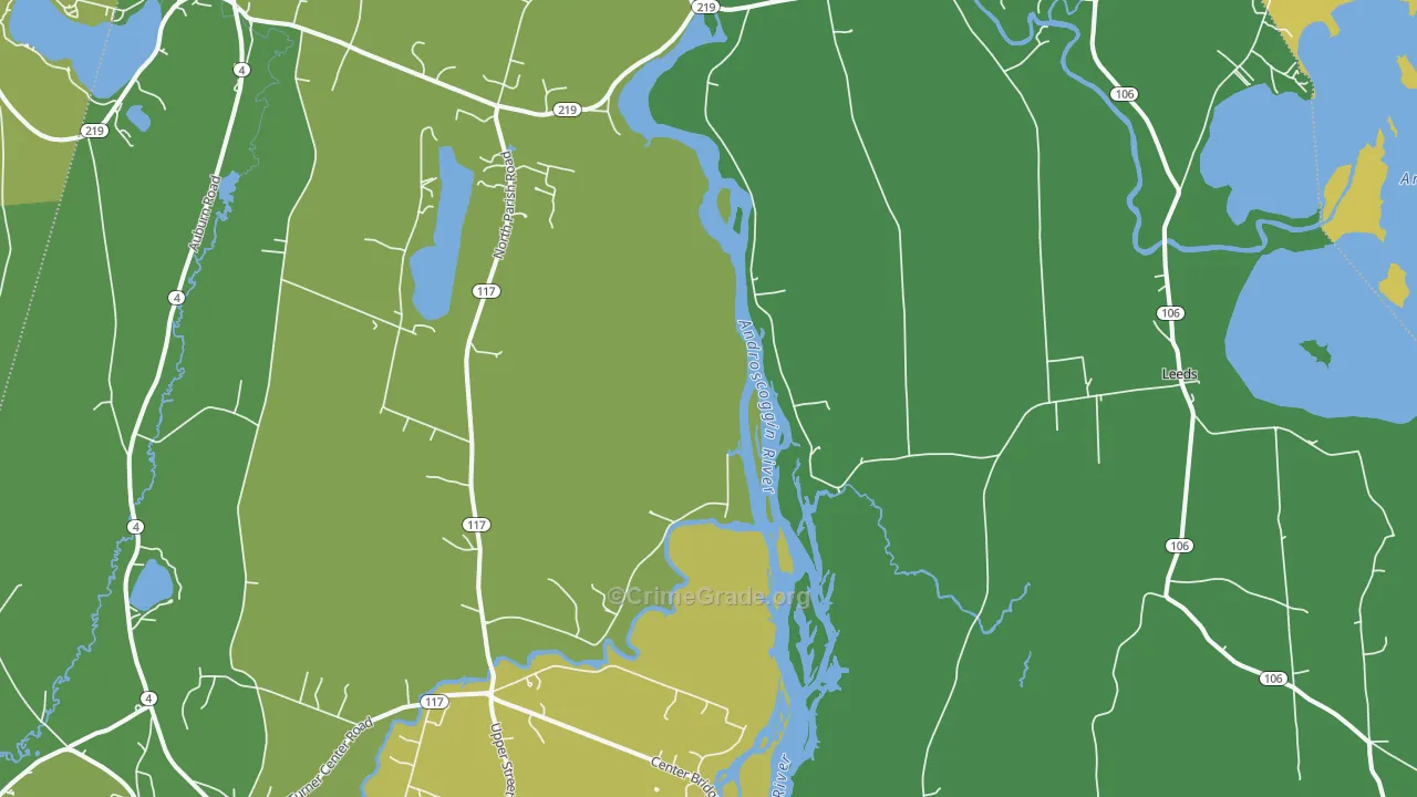 West Leeds, ME Map of Arson Rates