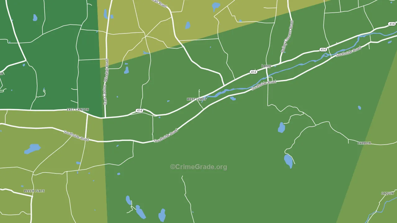 West Leroy, PA Map of Arson Rates