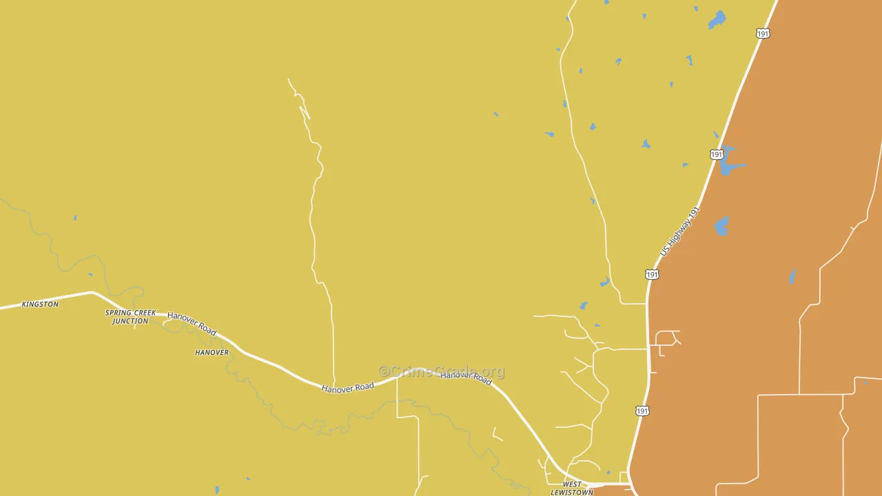 West Lewistown, MT Map of Arson Rates