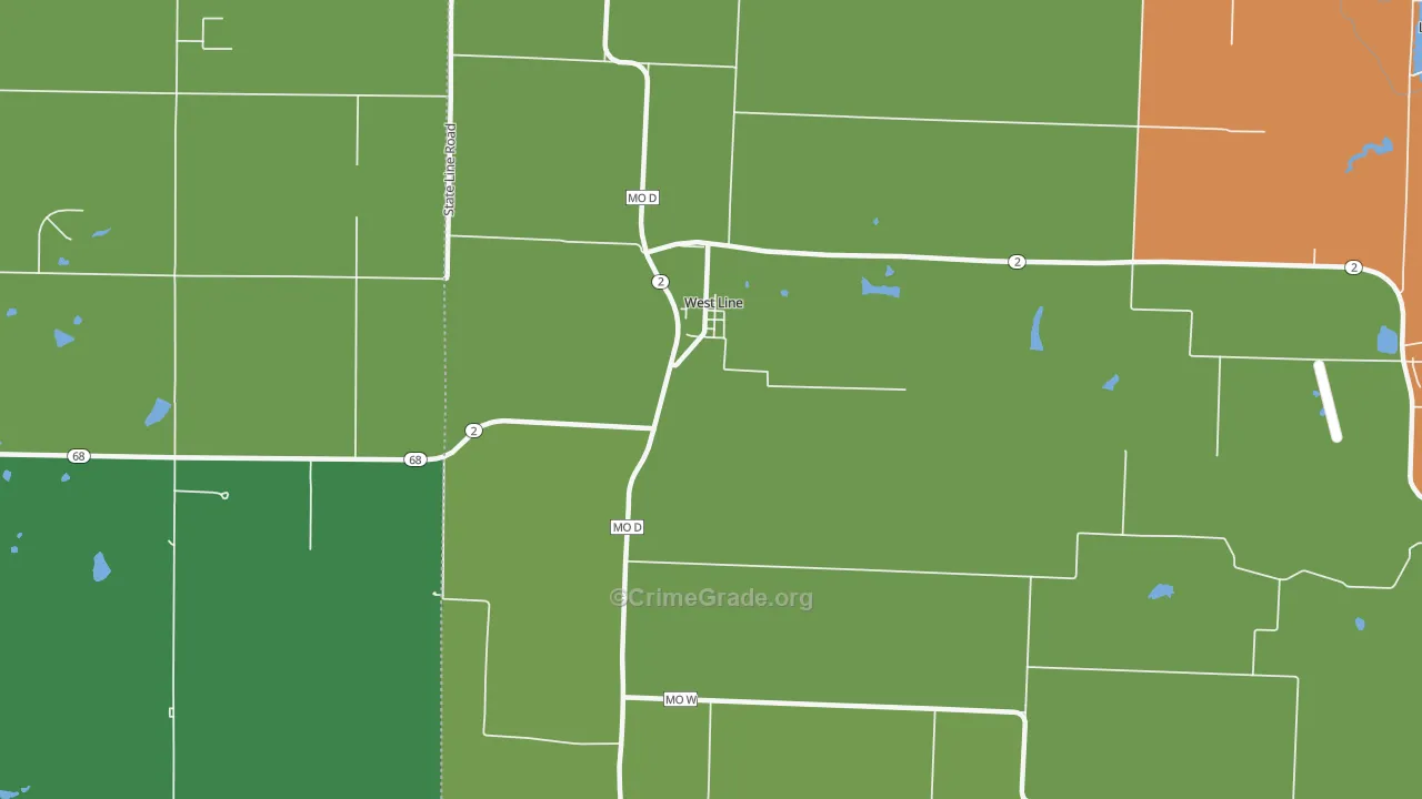 West Line, MO Map of Arson Rates