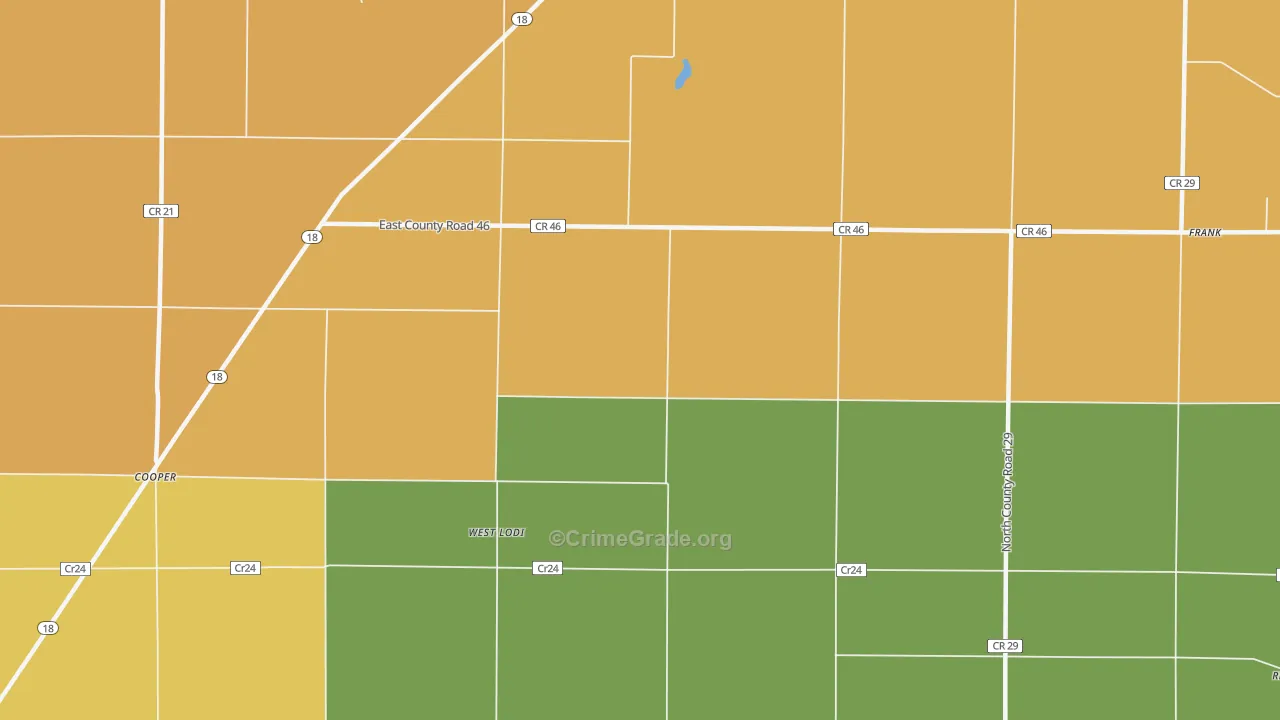 West Lodi, OH Map of Arson Rates