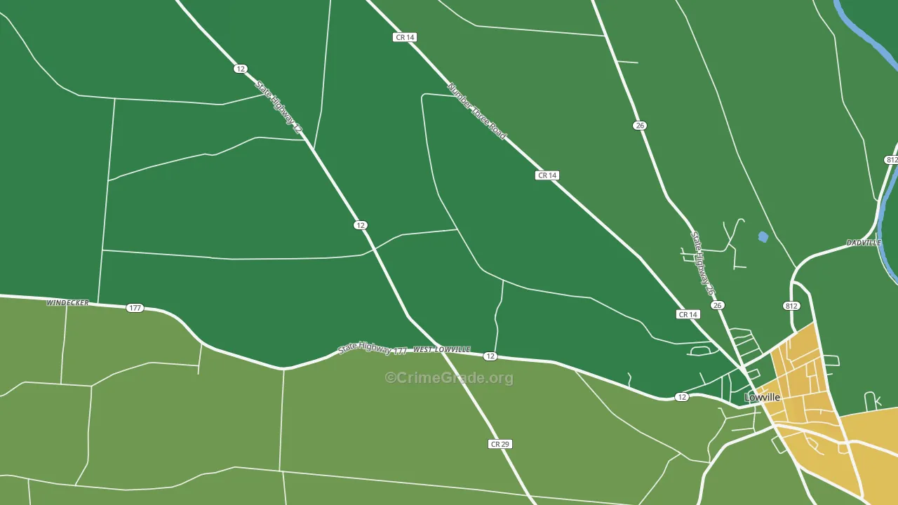 West Lowville, NY Map of Arson Rates