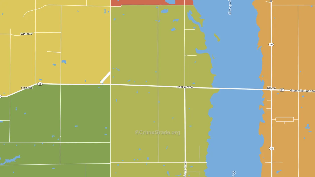 West Mecca, OH Map of Arson Rates