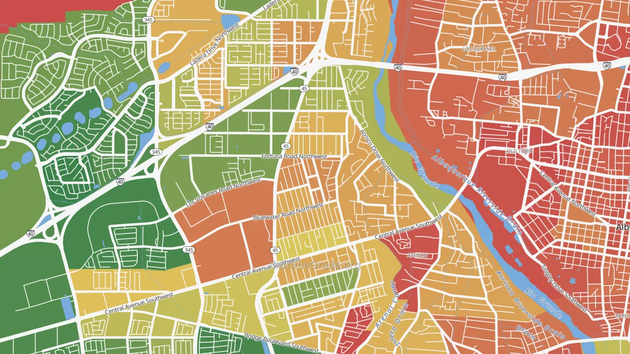 West Mesa, Albuquerque, NM Map of Arson Rates