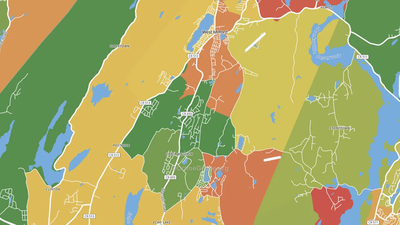 West Milford, NJ Map of Arson Rates