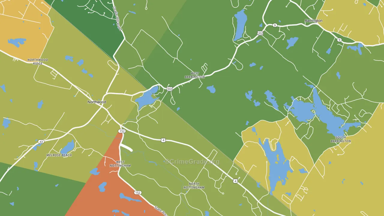 West Nottingham, NH Map of Arson Rates