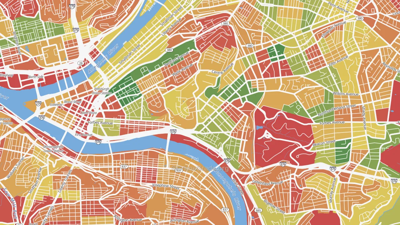 West Oakland, Pittsburgh, PA Map of Arson Rates