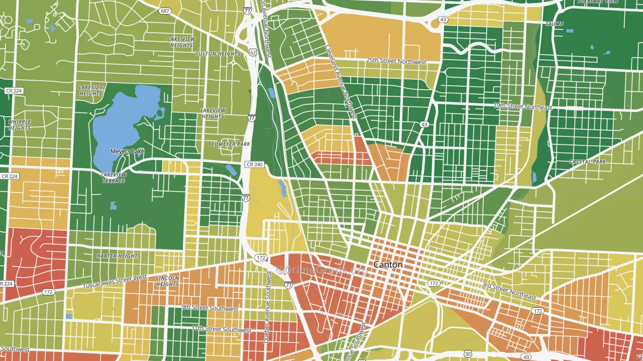 West Park, Canton, OH Map of Arson Rates