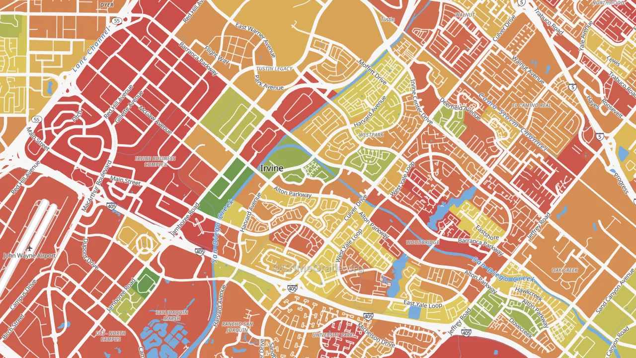 West Park, Irvine, CA Map of Arson Rates