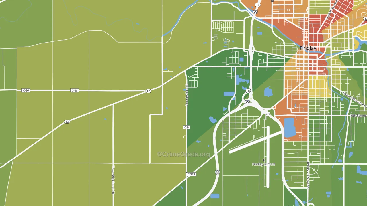 West Park, OH Map of Arson Rates