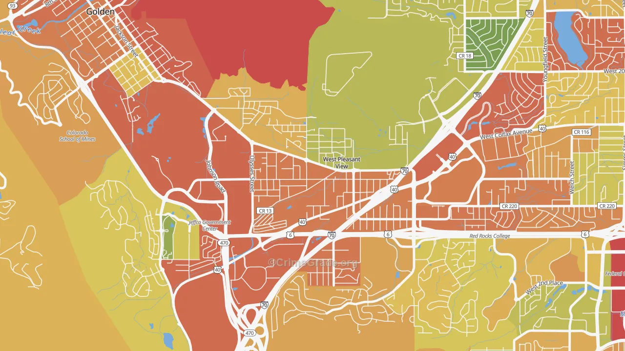 West Pleasant View, CO Map of Arson Rates