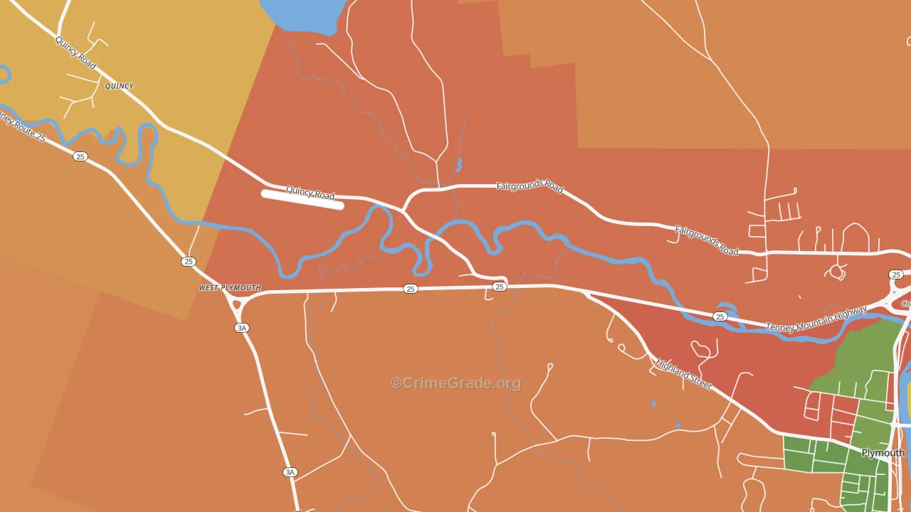 West Plymouth, NH Map of Arson Rates