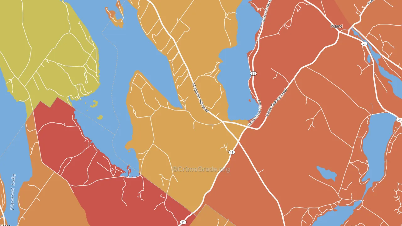 West Poland, ME Map of Arson Rates