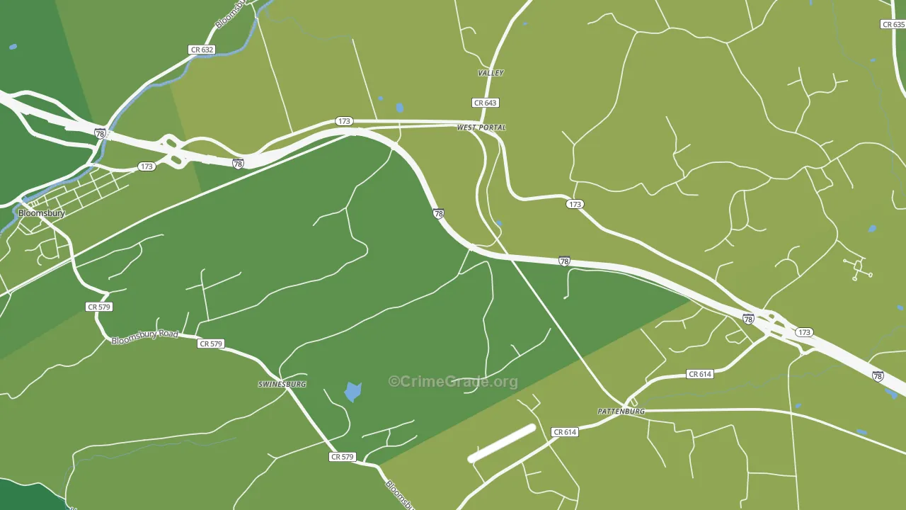 West Portal, NJ Map of Arson Rates