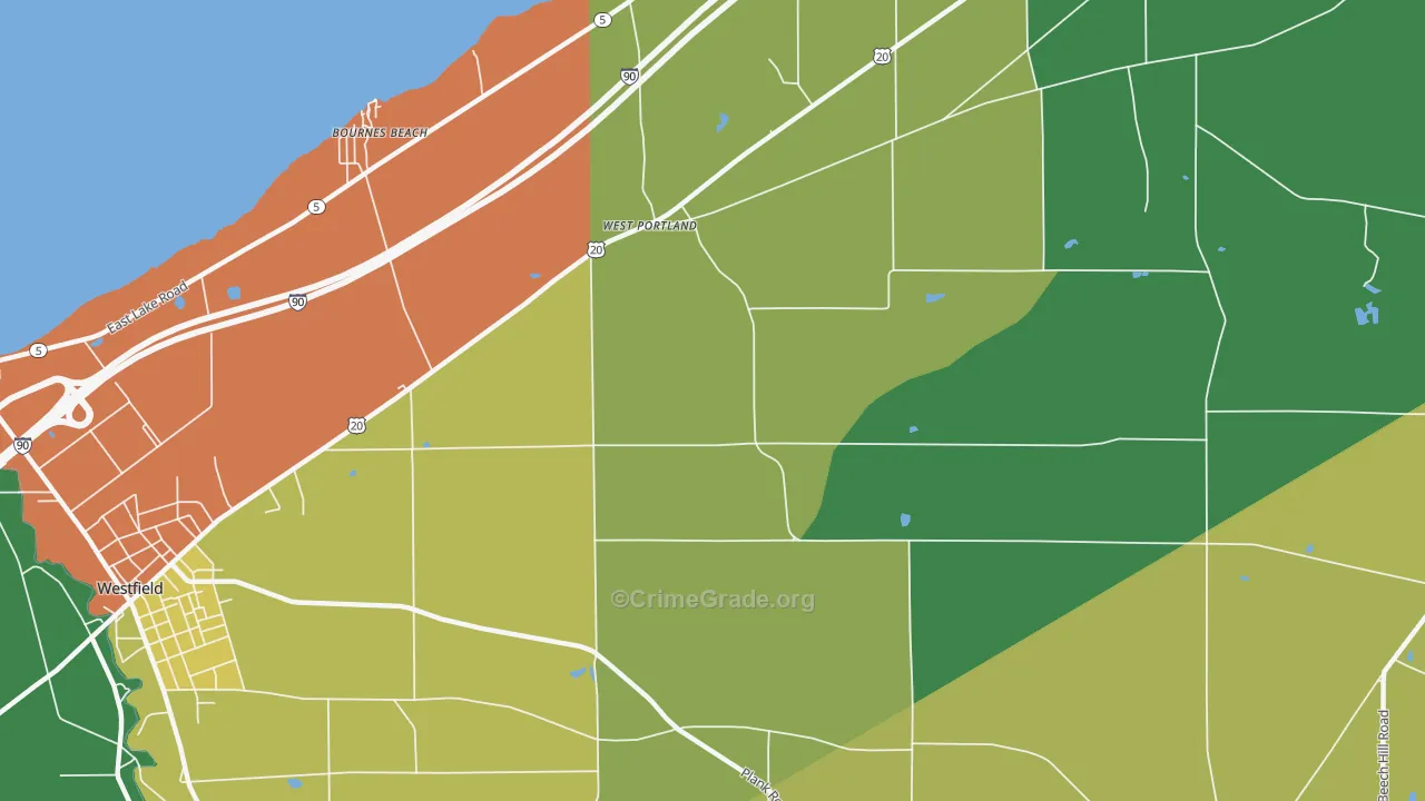 West Portland, NY Map of Arson Rates