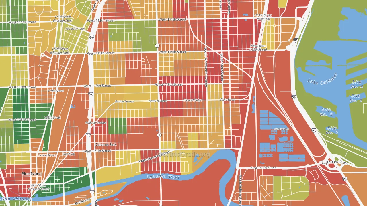 West Pullman, Chicago, IL Map of Arson Rates
