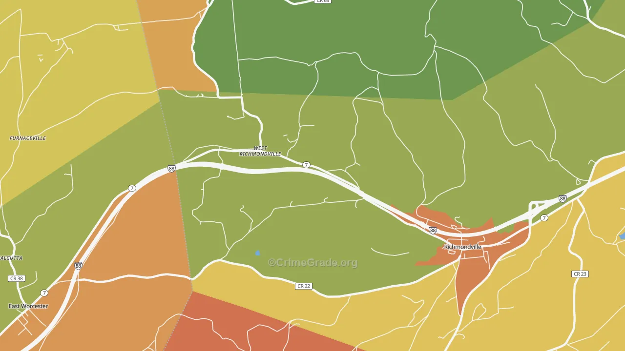 West Richmondville, NY Map of Arson Rates