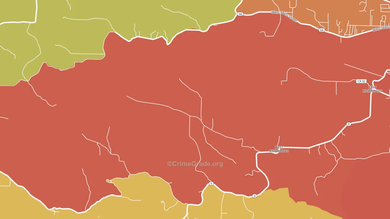 West Richwoods, AR Map of Arson Rates