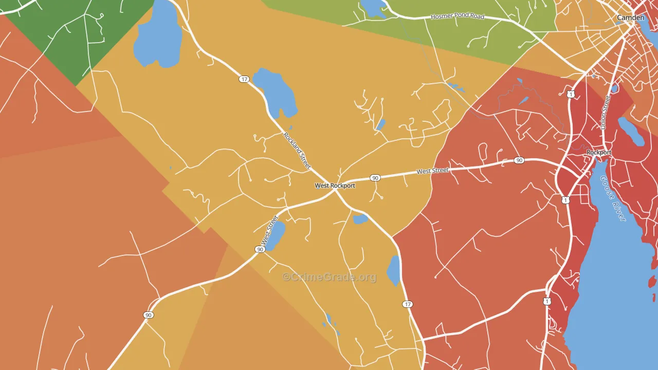 West Rockport, ME Map of Arson Rates