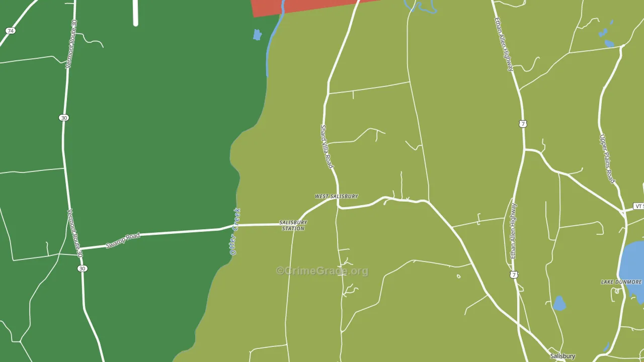West Salisbury, VT Map of Arson Rates