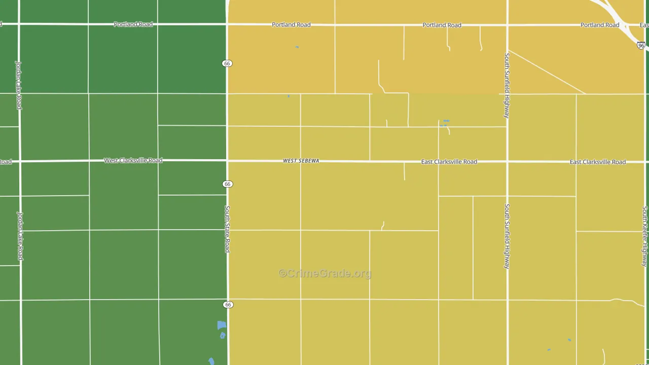 West Sebewa, MI Map of Arson Rates