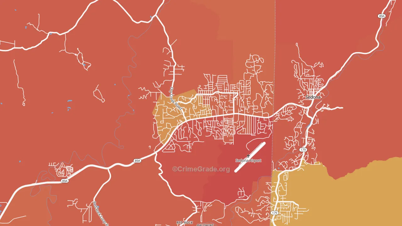 West Sedona, AZ Map of Arson Rates