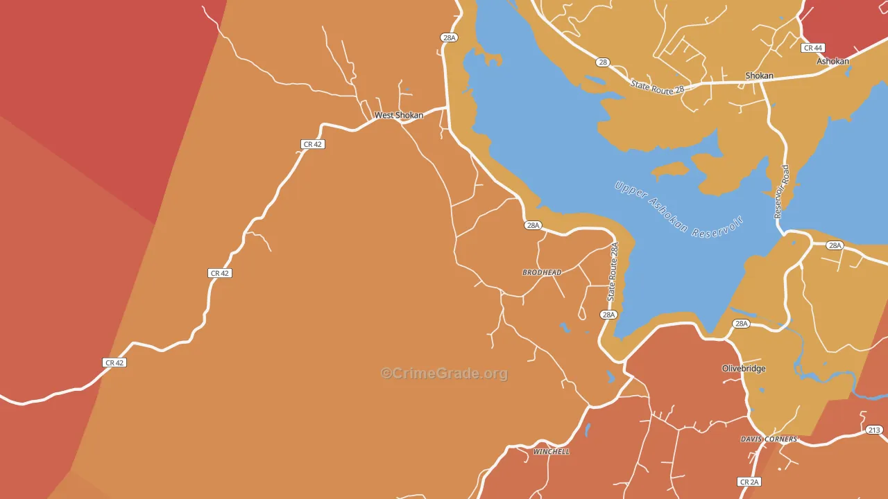 West Shokan, NY Map of Arson Rates